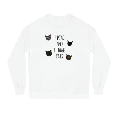 Cats and Books - Unisex Crew Neck Sweatshirt