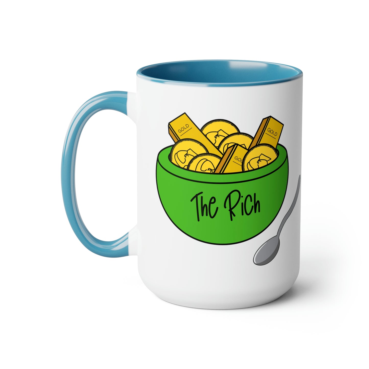 Eat the Rich - Two-Tone Coffee Mugs, 15oz