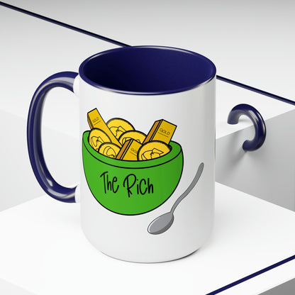Eat the Rich - Two-Tone Coffee Mugs, 15oz