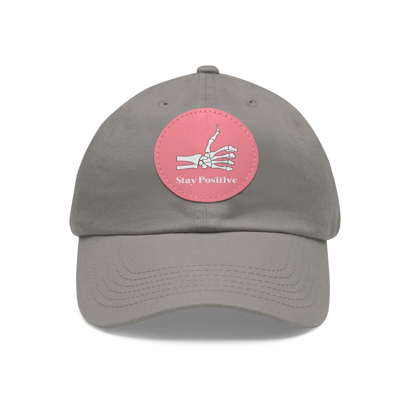 Stay Positive - Dad Hat with Leather Patch (Round)