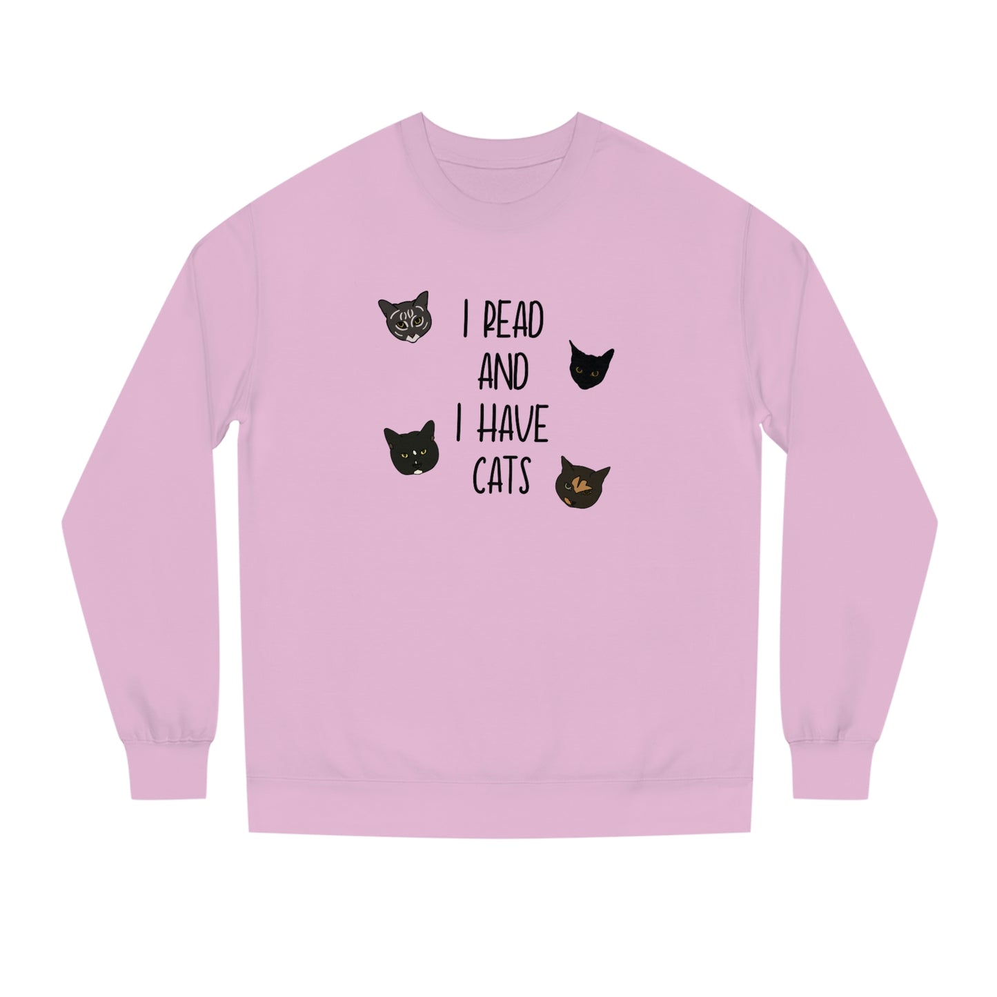 Cats and Books - Unisex Crew Neck Sweatshirt