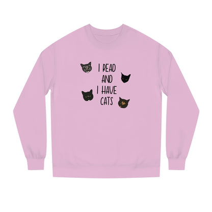 Cats and Books - Unisex Crew Neck Sweatshirt