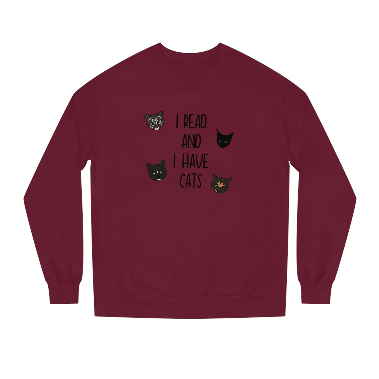 Cats and Books - Unisex Crew Neck Sweatshirt