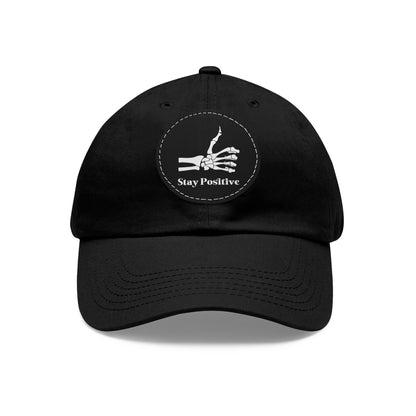 Stay Positive - Dad Hat with Leather Patch (Round)