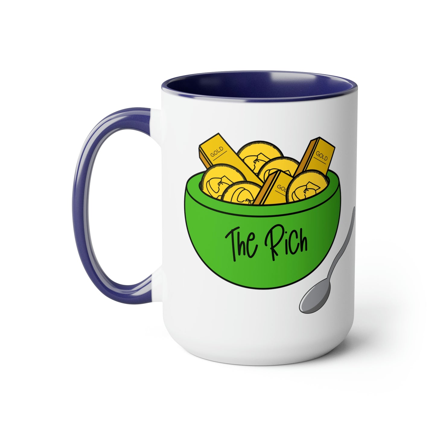 Eat the Rich - Two-Tone Coffee Mugs, 15oz
