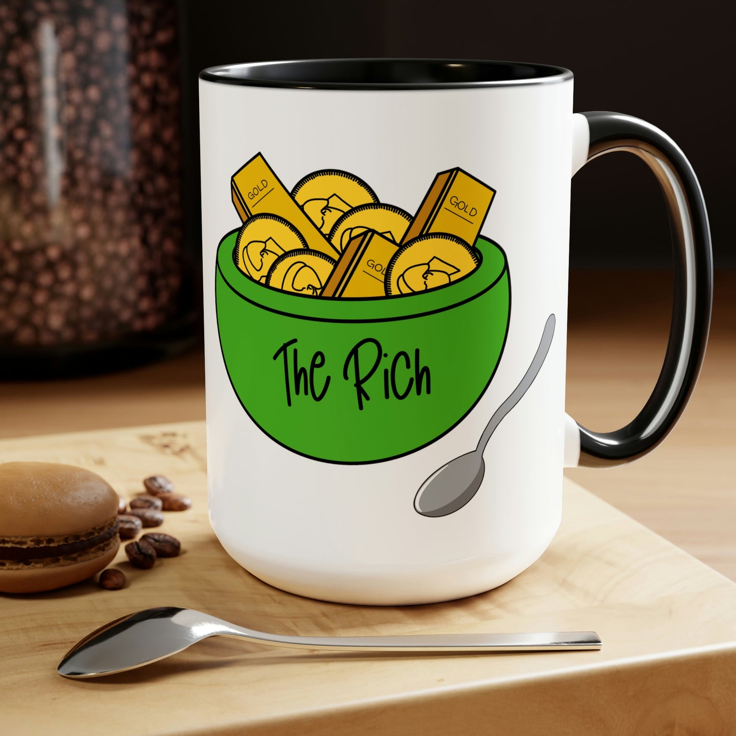 Eat the Rich - Two-Tone Coffee Mugs, 15oz