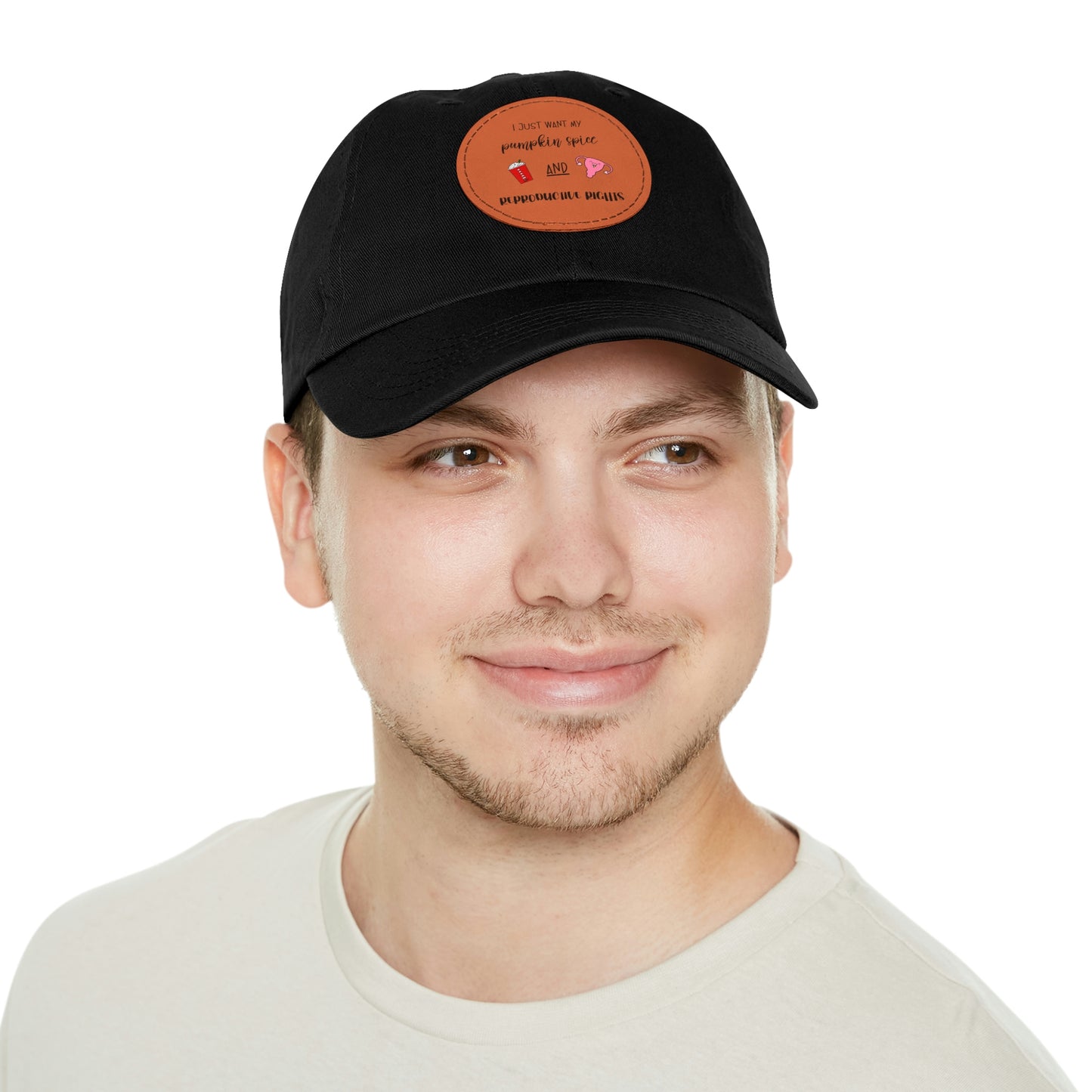 Reproductive Rights Are Human Rights - Dad Hat with Leather Patch (Round)