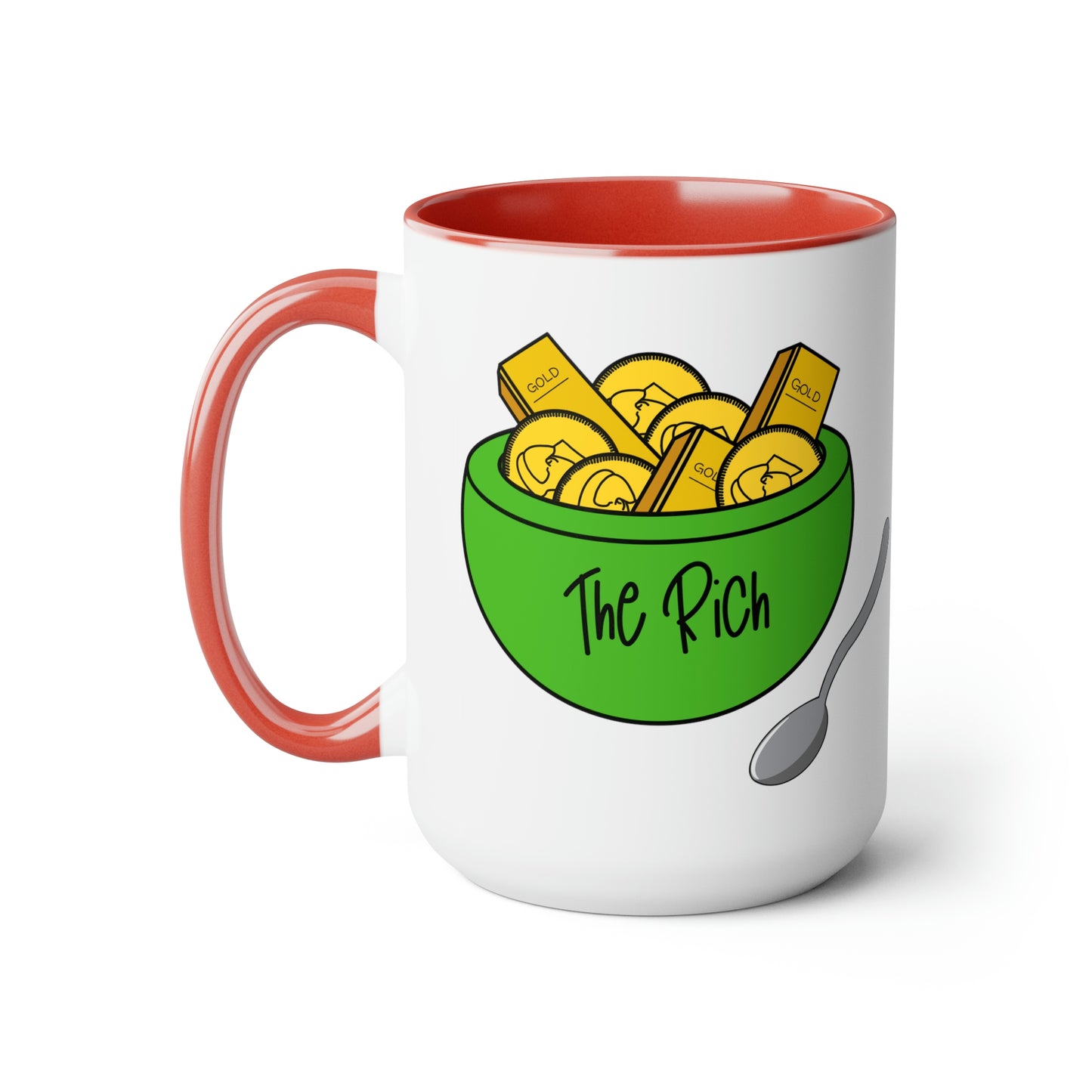 Eat the Rich - Two-Tone Coffee Mugs, 15oz