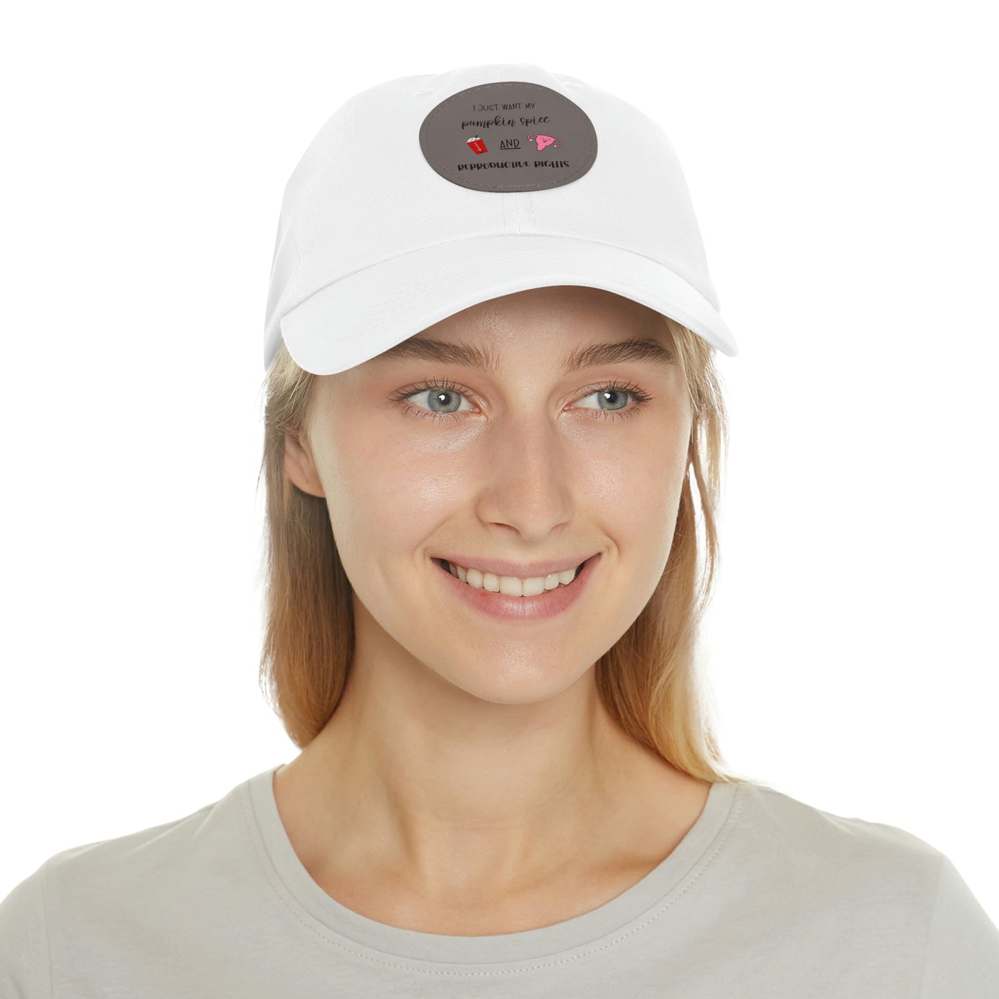 Reproductive Rights Are Human Rights - Dad Hat with Leather Patch (Round)