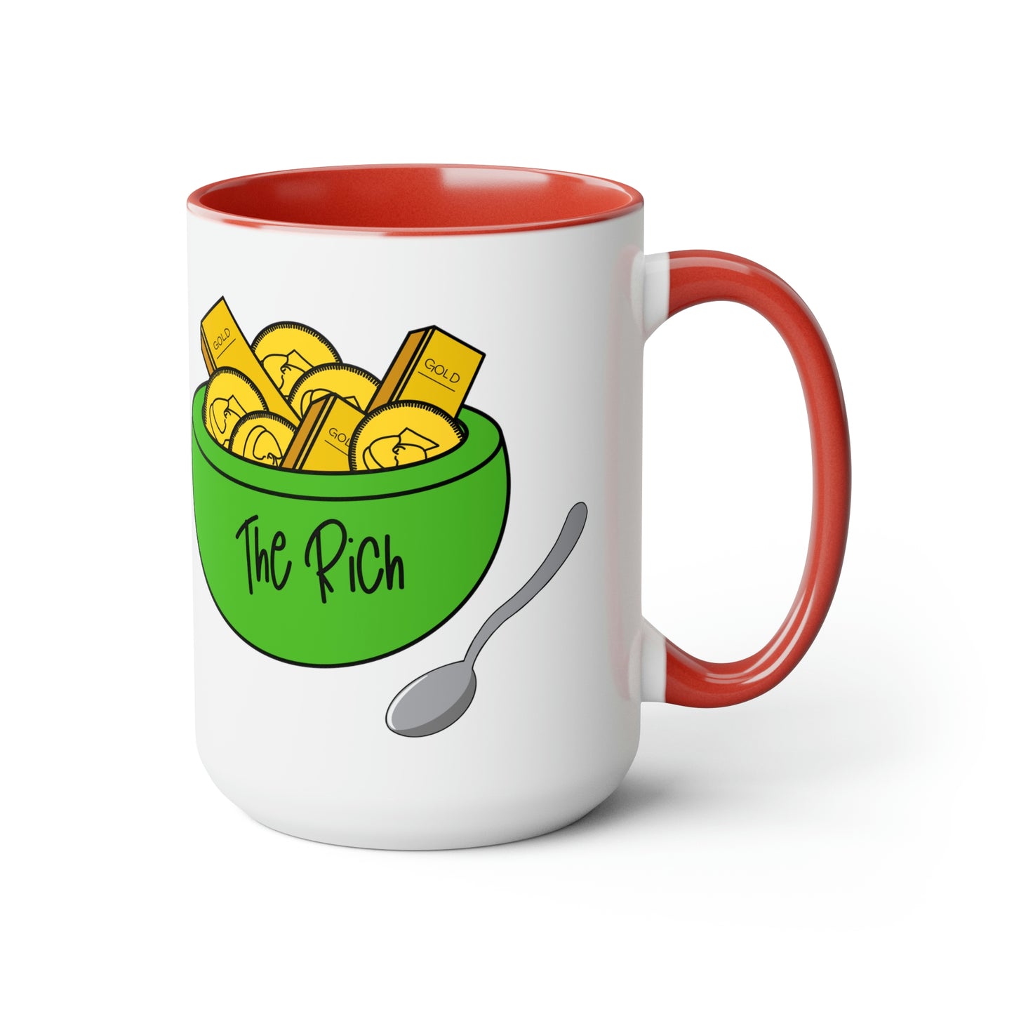 Eat the Rich - Two-Tone Coffee Mugs, 15oz