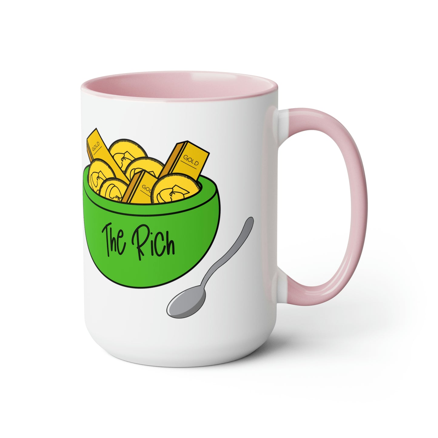 Eat the Rich - Two-Tone Coffee Mugs, 15oz