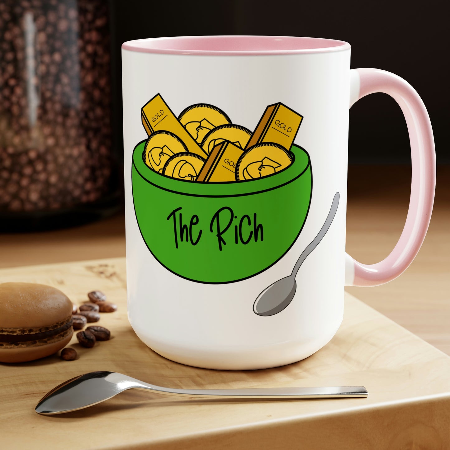 Eat the Rich - Two-Tone Coffee Mugs, 15oz