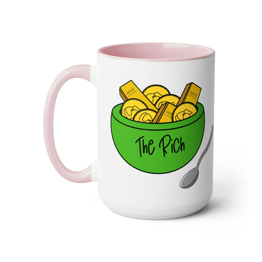 Eat the Rich - Two-Tone Coffee Mugs, 15oz