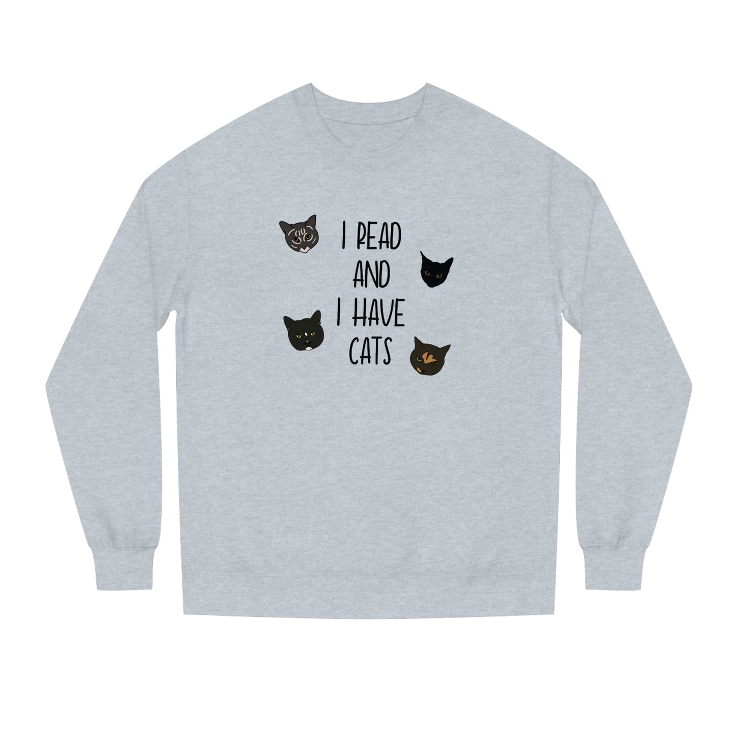 Cats and Books - Unisex Crew Neck Sweatshirt