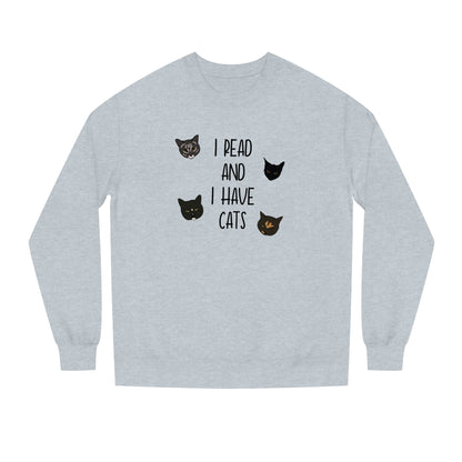 Cats and Books - Unisex Crew Neck Sweatshirt