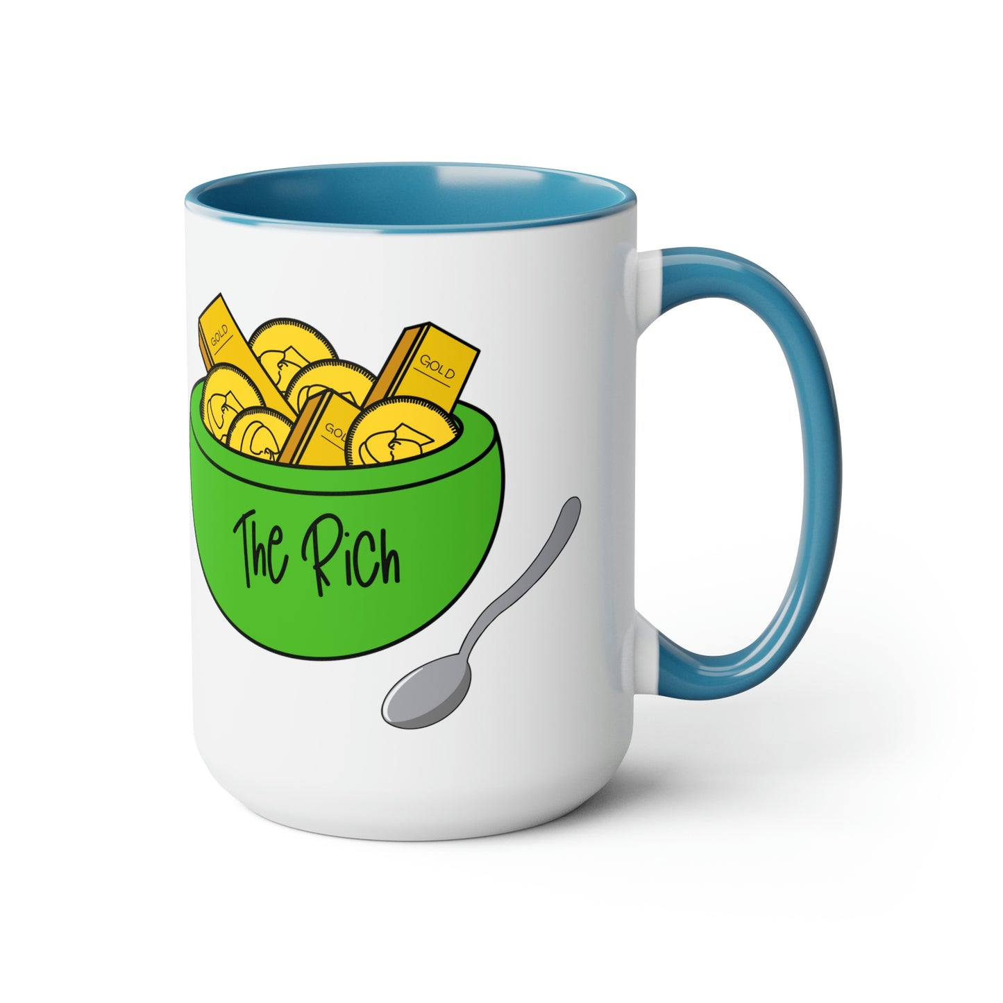 Eat the Rich - Two-Tone Coffee Mugs, 15oz