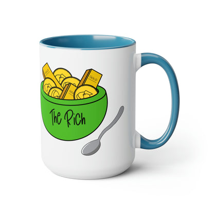 Eat the Rich - Two-Tone Coffee Mugs, 15oz