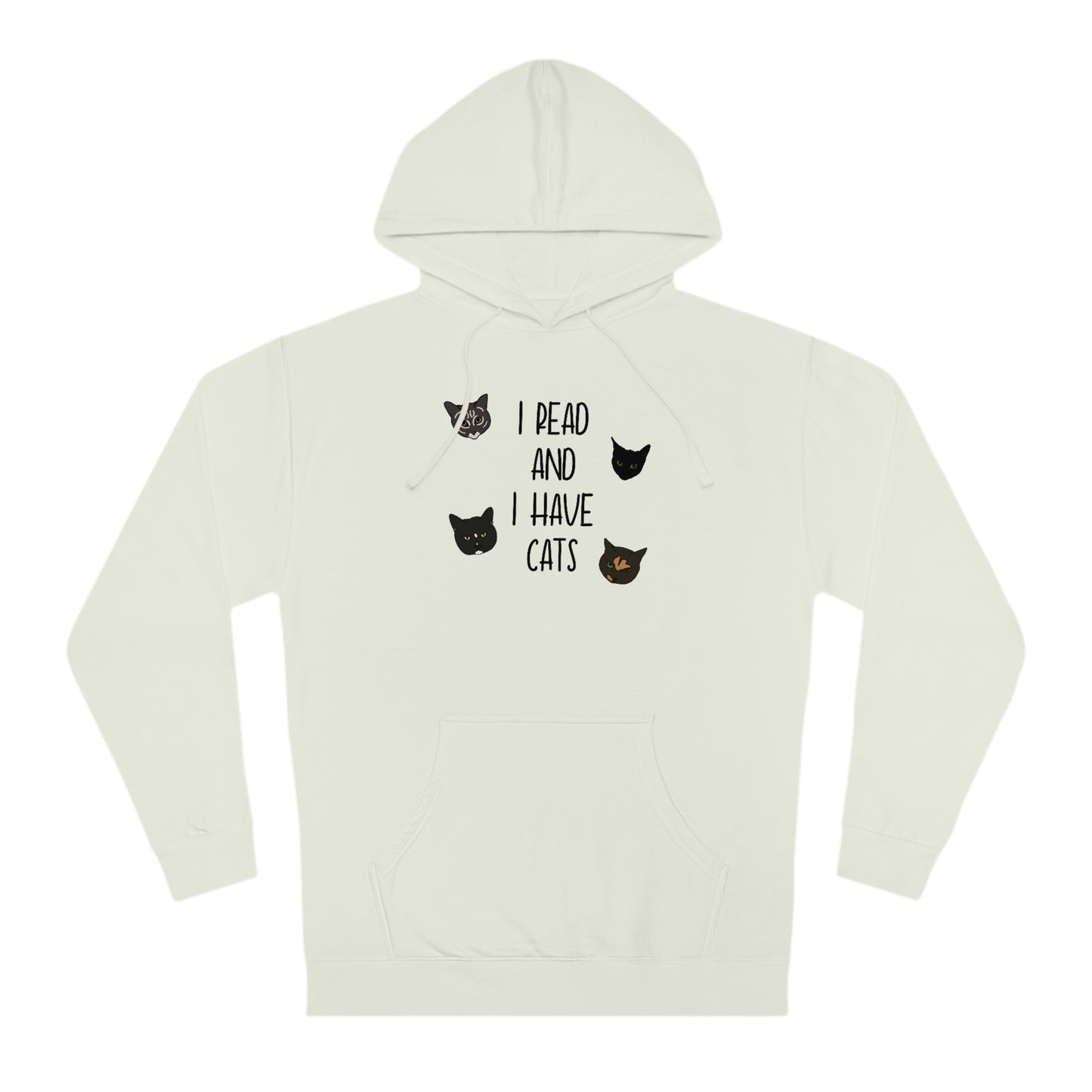 Cats and Books - Unisex Hooded Sweatshirt