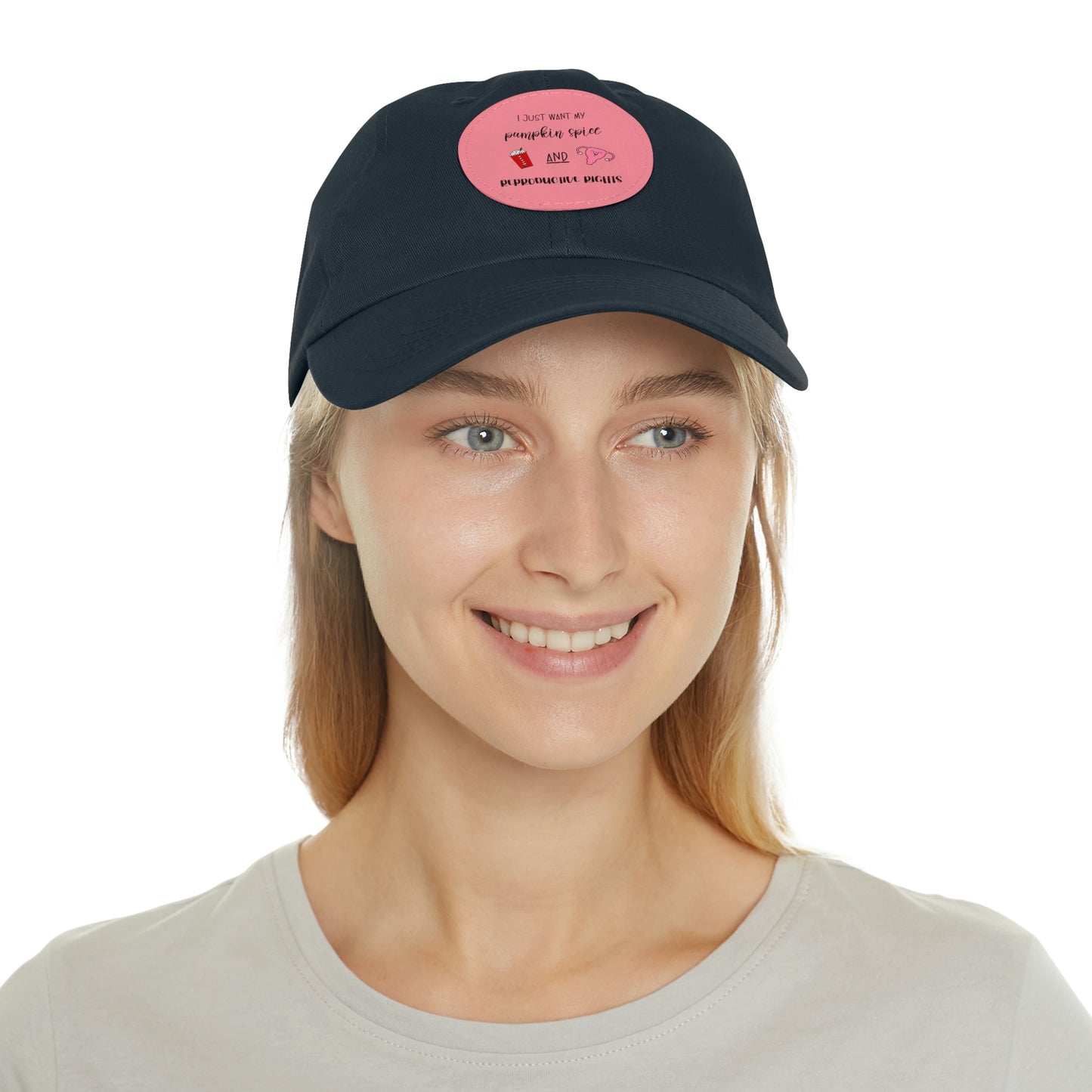 Reproductive Rights Are Human Rights - Dad Hat with Leather Patch (Round)