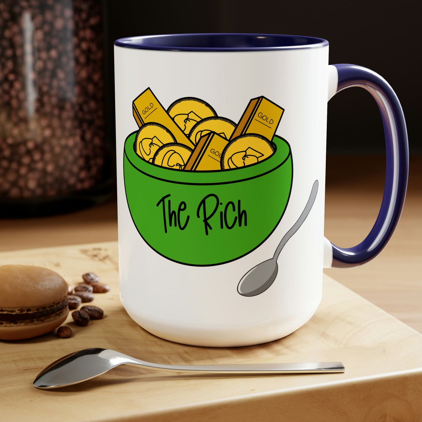 Eat the Rich - Two-Tone Coffee Mugs, 15oz