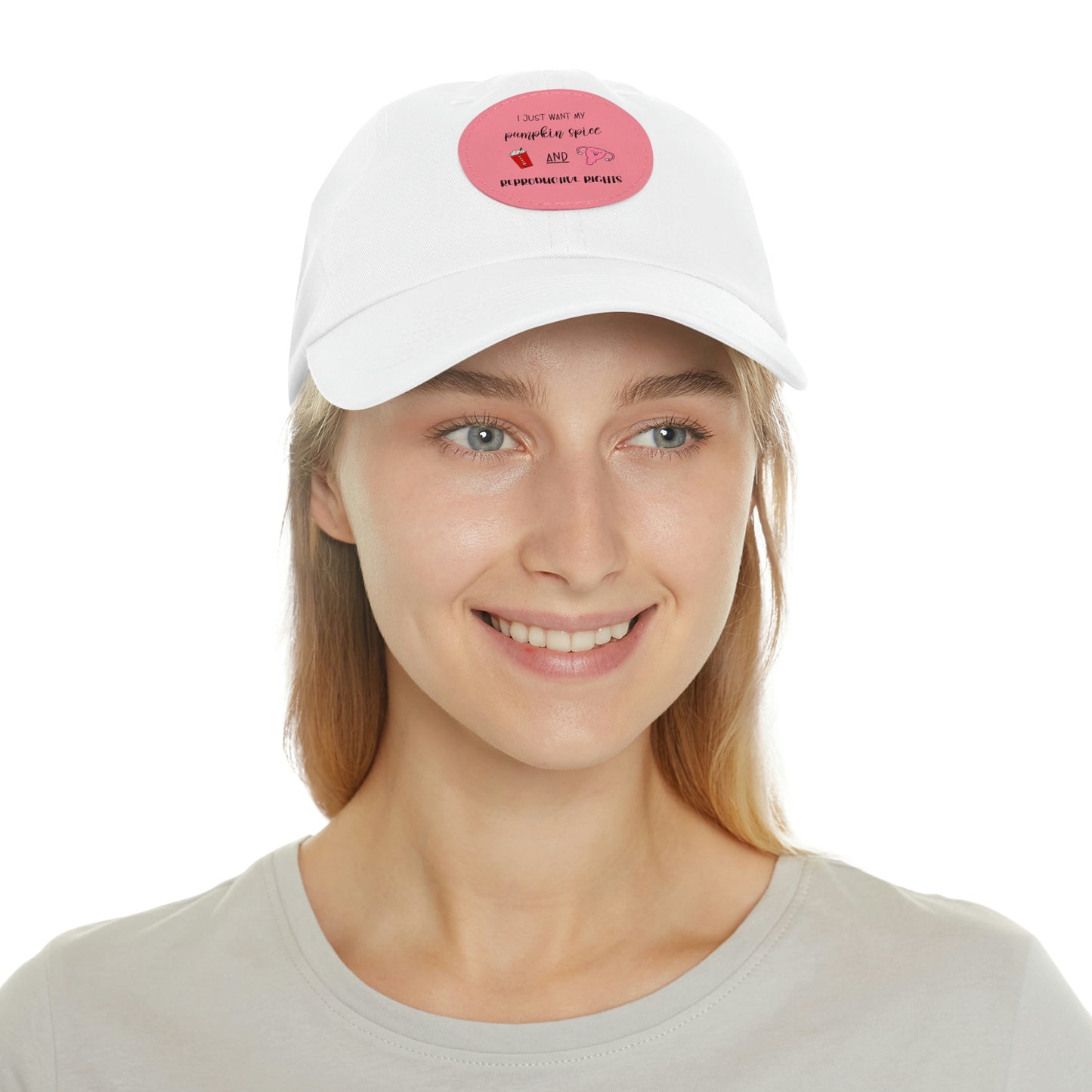 Reproductive Rights Are Human Rights - Dad Hat with Leather Patch (Round)