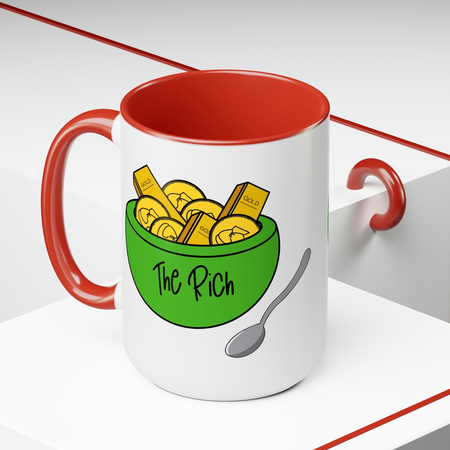 Eat the Rich - Two-Tone Coffee Mugs, 15oz