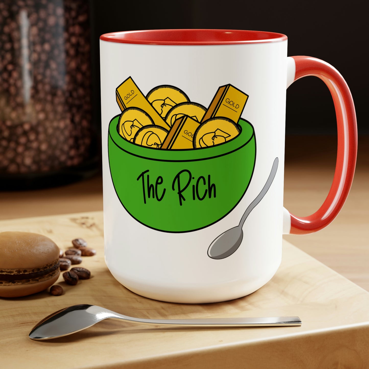 Eat the Rich - Two-Tone Coffee Mugs, 15oz