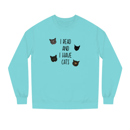 Cats and Books - Unisex Crew Neck Sweatshirt