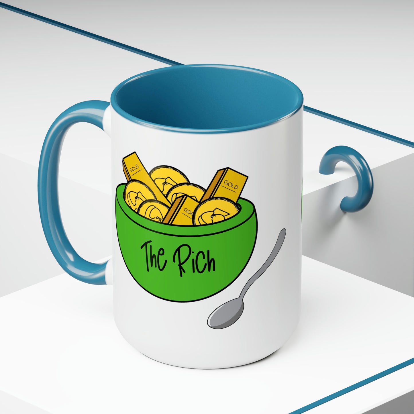 Eat the Rich - Two-Tone Coffee Mugs, 15oz