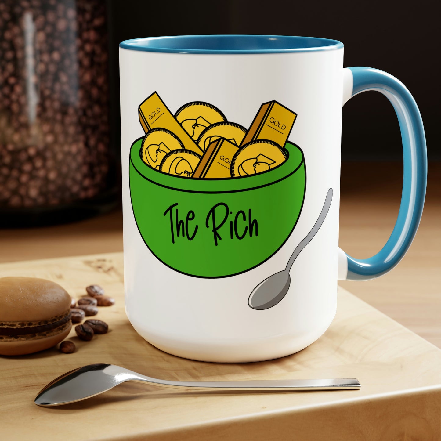 Eat the Rich - Two-Tone Coffee Mugs, 15oz