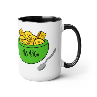 Eat the Rich - Two-Tone Coffee Mugs, 15oz
