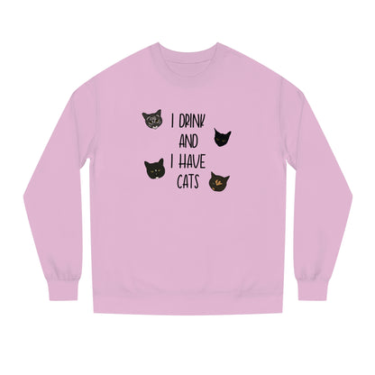 Cats and Drinks - Unisex Crew Neck Sweatshirt